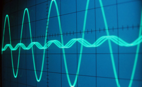 Radio frequency signals line a graph.